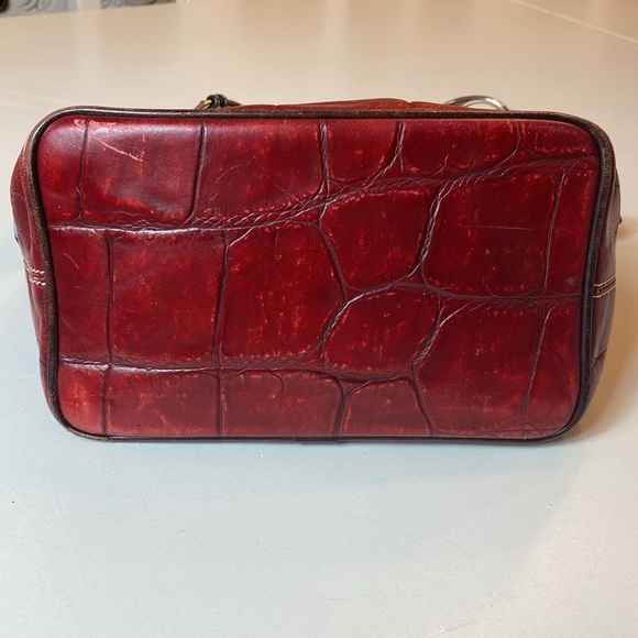 Dooney & Bourke Red Crocodile Embossed Leather Hobo - Picture 4 of 14
